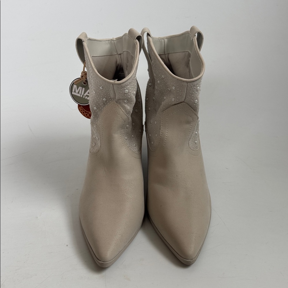 NWT MIA Lauanne Cream Western Boots Size 10 - Picture 4 of 9